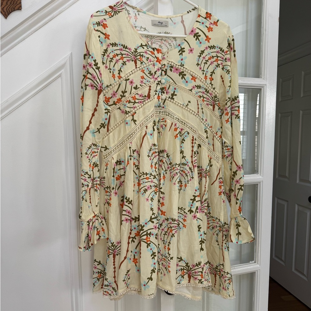 Maaji linen blend Boho mini dress